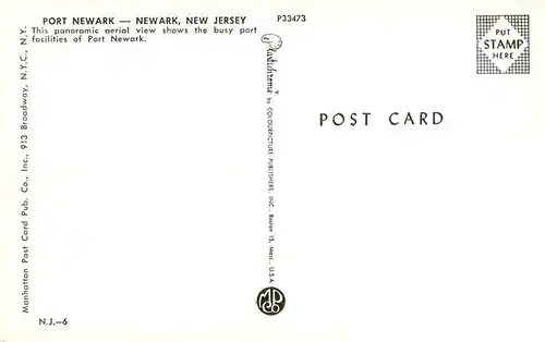 AK / Ansichtskarte  Newark_New_Jersey_USA Aerial view of the port