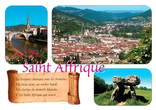 AK / Ansichtskarte  Saint-Affrique Eglise et Pont Romain sur la Sorgues Dolmen de Tiergues