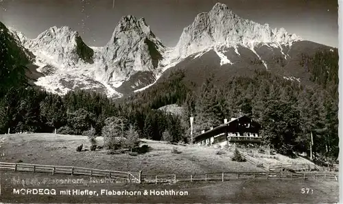 AK / Ansichtskarte  Mordegghuette_1200m_Tennengebirge_Bischofshofen_AT Alpengasthof mit Hiefler Fieberhorn und Hochthron