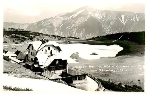 AK / Ansichtskarte  Reichenau_Rax Raxalpe Ottohaus mit Blick zum Schneeberg