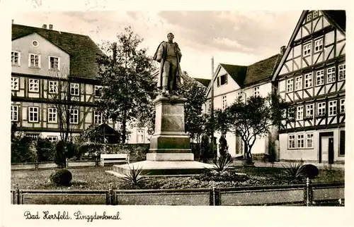 AK / Ansichtskarte  Bad_Hersfeld Linggdenkmal Altstadt Fachwerkhaeuser