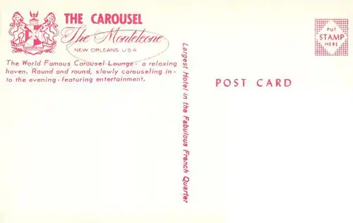 AK / Ansichtskarte 73949203 New_Orleans_Louisiana_USA The Carousel Famous Carousel Lounge The Monteleone