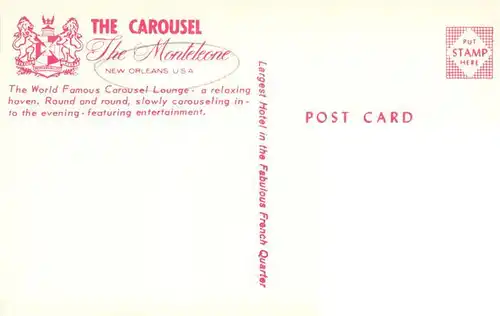 AK / Ansichtskarte  New_Orleans_Louisiana_USA The Carousel Famous Carousel Lounge The Monteleone