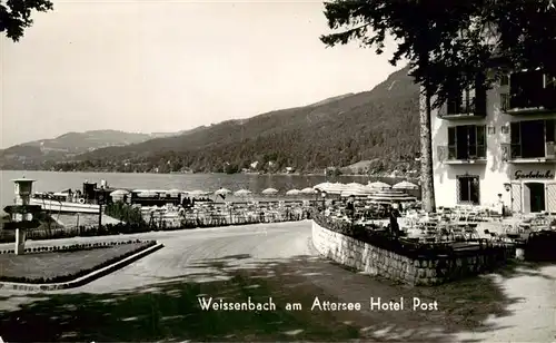AK / Ansichtskarte 73949214 Weissenbach_Attersee Hotel Post