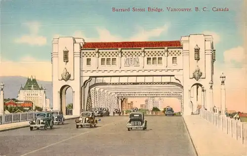 AK / Ansichtskarte  Vancouver_BC_Canada Burrard Street Bridge Illustration