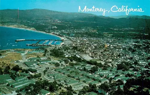 AK / Ansichtskarte 73949236 Monterey_California_USA Aerial of the Presidio and Monterey Bay
