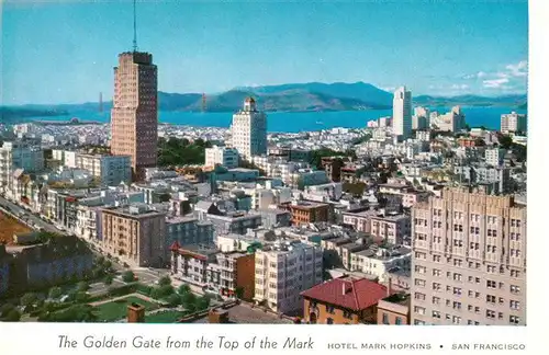 AK / Ansichtskarte  San_Francisco_California_USA The Golden Gate from the Top of Hotel Mark Hopkins