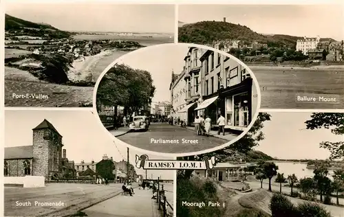 AK / Ansichtskarte 73949259 Ramsey_Isle_of_Man_UK Port-E-Vullen South Promenade Parliament Street Ballure Mount Mooragh Park