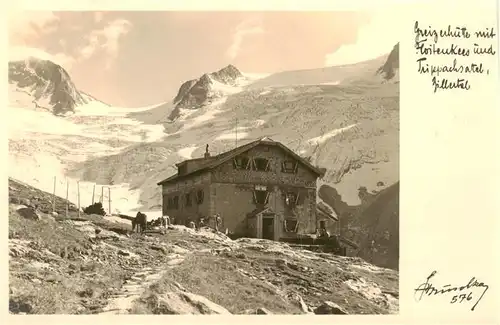 AK / Ansichtskarte 73949262 Ginzling_Mayrhofen_Tirol_AT Greizerhuette mit Floitenkees und Trippachsattel Zillertaler Alpen