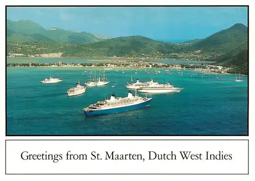 AK / Ansichtskarte  St_Maarten_Philipsburg_West_Indies Cruiseships in Philippsburgs Great Bay Harbour