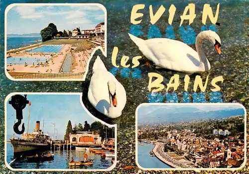 AK / Ansichtskarte  Evian-les-Bains_74 Centre nautique Embarcadere Vue generale aerienne
