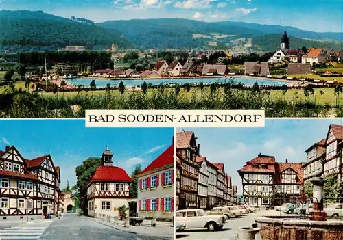 AK / Ansichtskarte  Bad_Sooden-Allendorf Panorama Ortspartien Marktplatz Brunnen