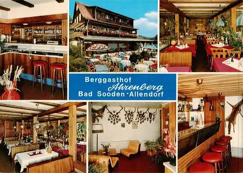 AK / Ansichtskarte 73949408 Bad_Sooden-Allendorf Berggasthof Ahrenberg Bar Gastraeume Terrasse