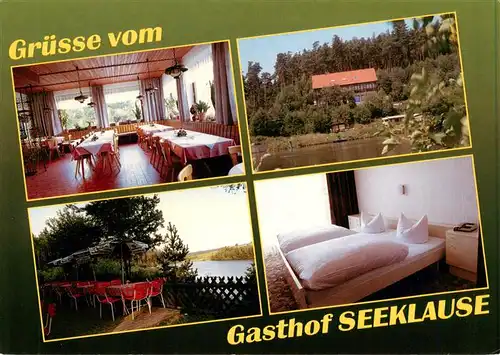 AK / Ansichtskarte 73949414 Arzberg_Oberfranken Gasthof Seeklause Gastraum Terrasse Zimmer