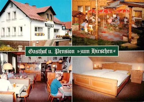 AK / Ansichtskarte  Neubau_Fichtelberg Gasthof Pension zum Hirschen Gastraeume Zimmer