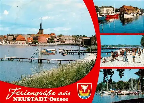 AK / Ansichtskarte 73949437 Neustadt_Holstein Panorama Strand Hafen