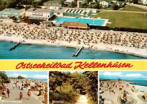 AK / Ansichtskarte 73949442 Kellenhusen_Ostseebad Fliegeraufnahme Kurpromenade Waldweg Strand