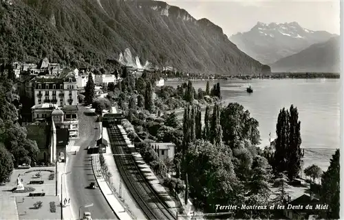 AK / Ansichtskarte  Territet_Montreux_VD Vue générale Lac Leman et les Dents du Midi Alpes