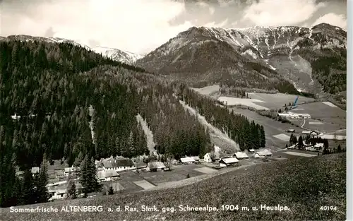 AK / Ansichtskarte  Altenberg_Rax Panorama Sommerfrische Blick gegen Schneealpe und Heualpe