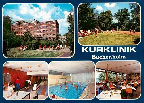 AK / Ansichtskarte  Malente-Gremsmuehlen Kurklinik Buchenholm Park Kegelbahn Hallenbad Speisesaal