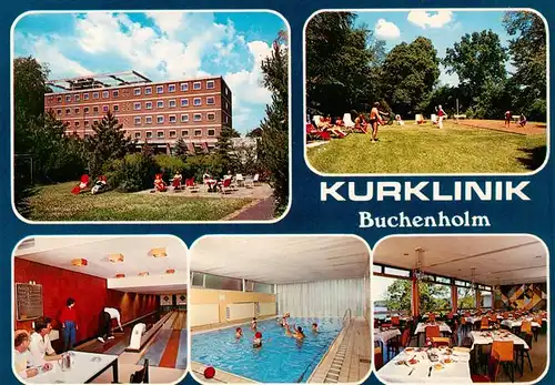 AK / Ansichtskarte 73949548 Malente-Gremsmuehlen Kurklinik Buchenholm Park Kegelbahn Hallenbad Speisesaal