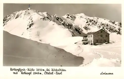 AK / Ansichtskarte  Hochsoelden_Tirol_AT Rotkogljoch-Huette mit Rotkogl oetztaler Alpen