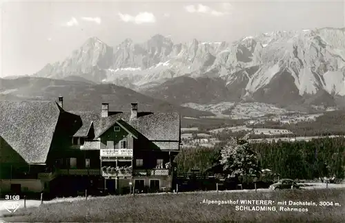 AK / Ansichtskarte  Schladming_Obersteiermark_AT Alpengasthof Winterer mit Dachsteingebirge