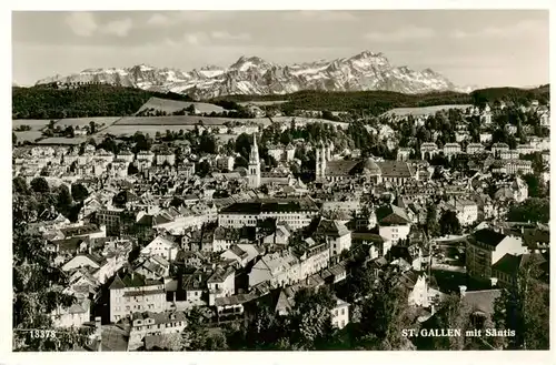AK / Ansichtskarte  St_Gallen_SG Stadtpanorama Blick zum Saentis Appenzeller Alpen