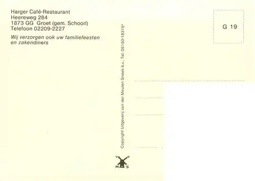 AK / Ansichtskarte 73949784 Groet_Schoorl_NL Harger Café Restaurant Zeichnung Kuenstlerkarte