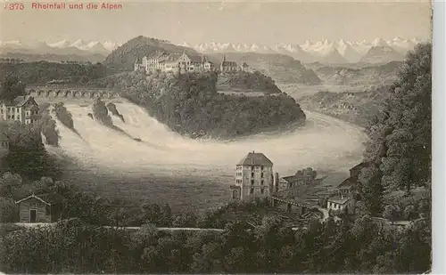 AK / Ansichtskarte  Schaffhausen__SH Rheinfall und Alpen
