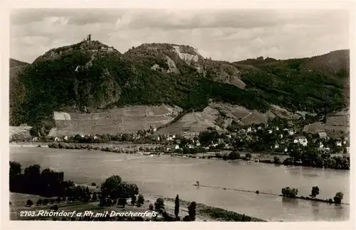 AK / Ansichtskarte  Rhoendorf Rheinpartie mit Drachenfels