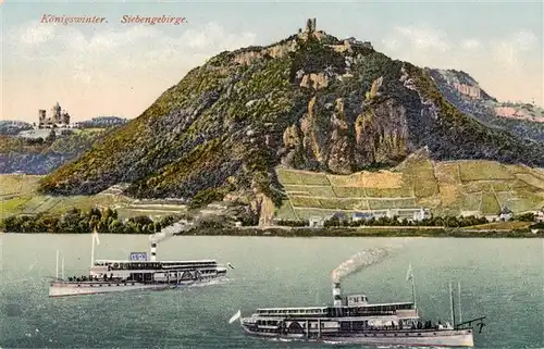 AK / Ansichtskarte  Koenigswinter_Rhein mit Siebengebirge und Drachenfels