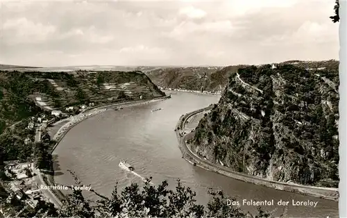 AK / Ansichtskarte  Loreley_Lorelei Rheinpartie mit Raststaette Loreley Felsental