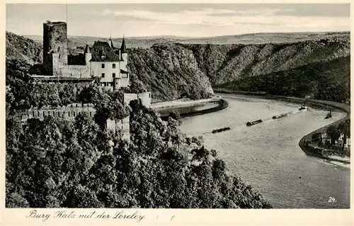 AK / Ansichtskarte  St_Goarshausen_Rhein Burg Katz mit der Loreley