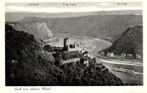 AK / Ansichtskarte 73949863 St_Goar_Rhein mit Loreley und Burg Katz