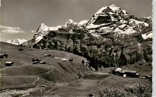 AK / Ansichtskarte  Muerren_BE Alp Spielboden mit Eiger Moench und Jungfrau