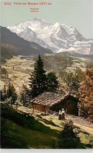 AK / Ansichtskarte  Wengen__BE Panorama mit Jungfrau