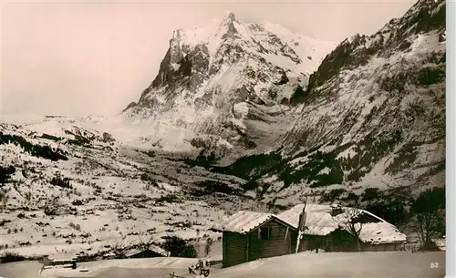 AK / Ansichtskarte  Grindelwald_BE Panorama mit Wetterhorn