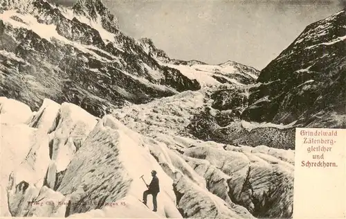 AK / Ansichtskarte  Grindelwald_BE mit Zaelenberggletscher und Schreckhorn