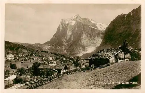 AK / Ansichtskarte  Grindelwald_BE Panorama Blick gegen Wetterhorn Berner Alpen