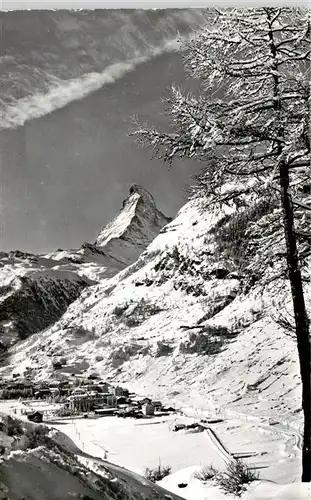 AK / Ansichtskarte  Zermatt_VS Winterpanorama Blick gegen Matterhorn Walliser Alpen