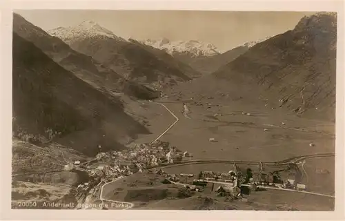 AK / Ansichtskarte  Andermatt_UR Panorama Blick gegen die Furka