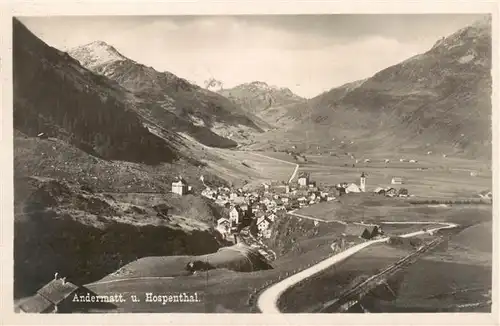 AK / Ansichtskarte  Andermatt_UR und Hospenthal Alpenpanorama