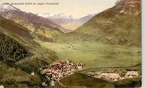 AK / Ansichtskarte  Andermatt_UR Panorama Blick gegen Hospental Alpen