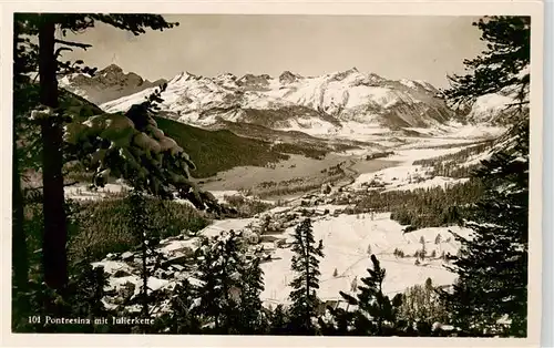 AK / Ansichtskarte  Pontresina Winterpanorama Blick gegen Julierkette Albula Alpen
