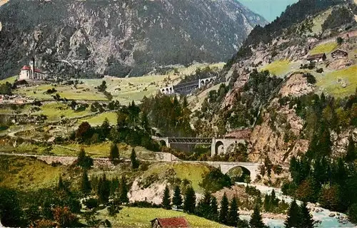 AK / Ansichtskarte  Gotthardbahn Malenreussbruecken bei Wassen