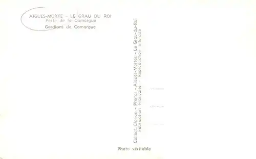 AK / Ansichtskarte  Aigues-Morte_Aigues-Mortes_30_Gard Port de la Camargue Gardians de Camargue