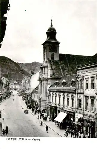 AK / Ansichtskarte  Orasul_Stalin_Brasov_Kronstadt_RO Ortszentrum Kirche