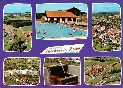 AK / Ansichtskarte  Griesbach_Rottal_Bayern Thermalbad Freibad Brunnen Luftkurort Luftaufnahmen