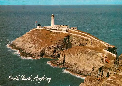 AK / Ansichtskarte  Anglesey_Wales South Stack Lighthouse aerial view